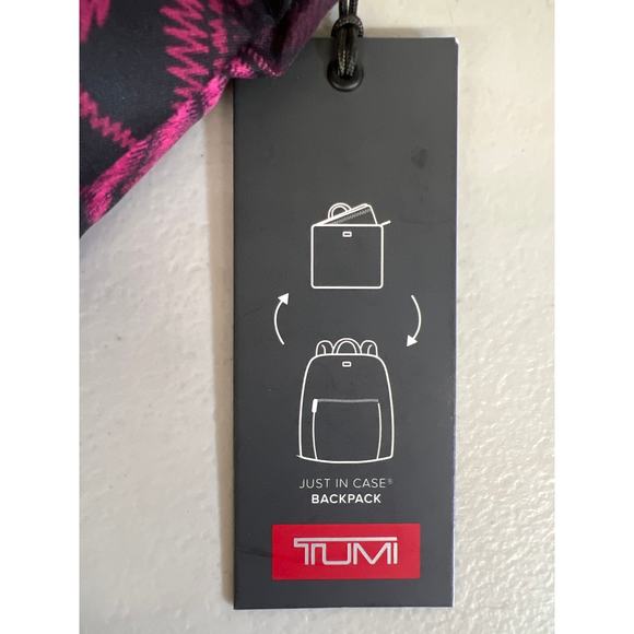 New nwt Tumi just in case backpack printed floral  purple black travel emergency - Picture 6 of 9